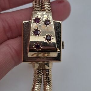 RARE Pery 14K solid gold Ruby Watch Bracelet